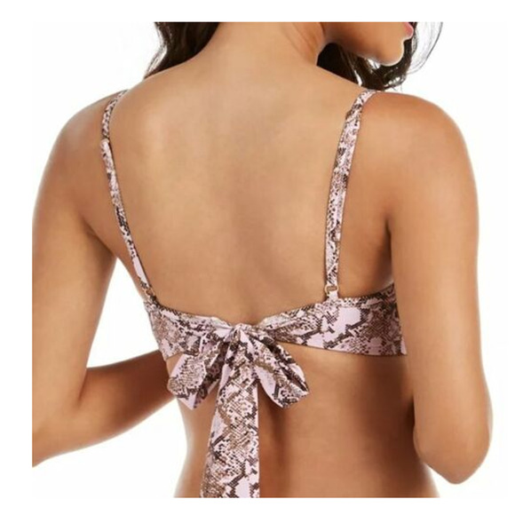 Rachel Roy Python-Print Underwire Bikini Top Pink Black Swim Small NWT - Picture 2 of 5